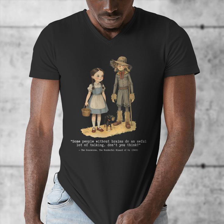 Wizard Of Oz Book Quote Scarecrow Dorothy Retro Drawing Men's V-Neck T-Shirt