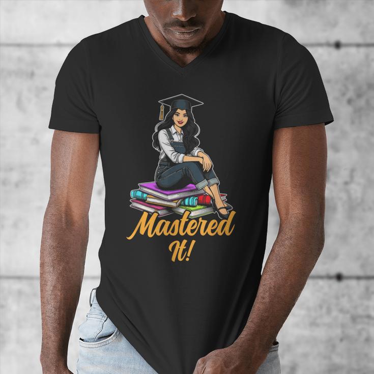 Women Mastered It Girl Master Degree Graduation Graduate Men's V-Neck T-Shirt