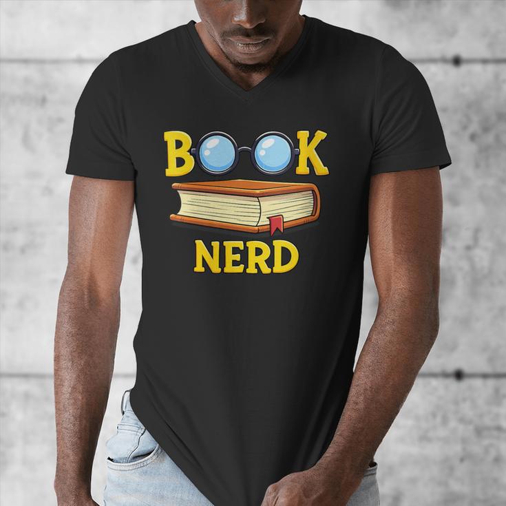 Women's Adorable Book Nerd Typography Minimalist Library Lover Men's V-Neck T-Shirt