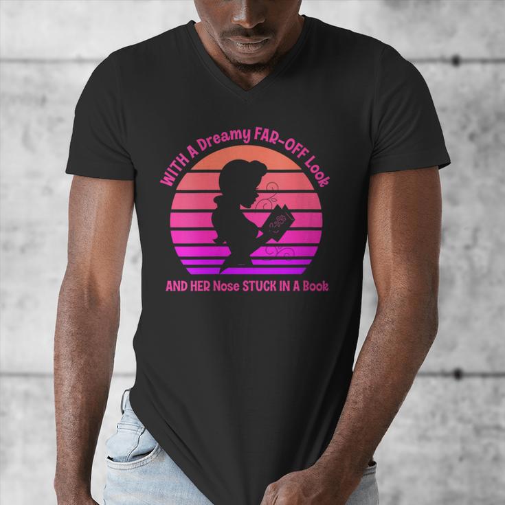 Women's With A Dreamy Far-Off Look And Her Nose Stuck In A Book Men's V-Neck T-Shirt Women's With A Dreamy Far-Off Look And Her Nose Stuck In A Book Men's V-Neck T-Shirt