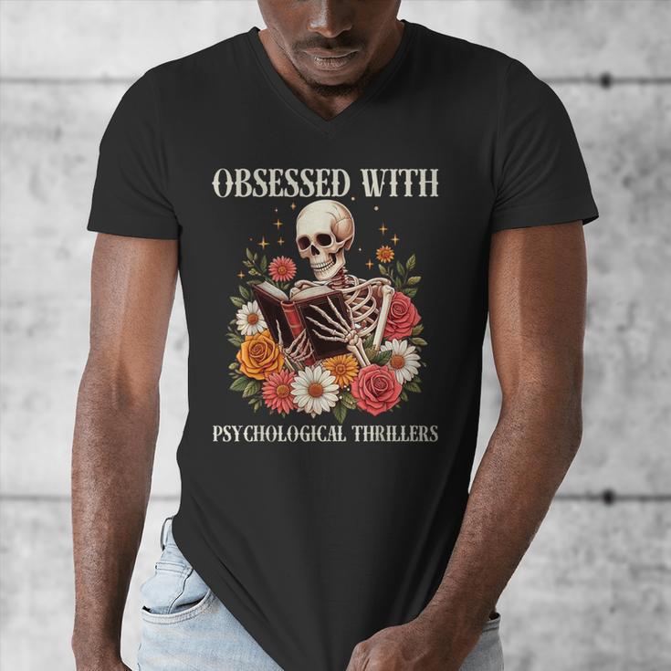 Women's Psychological Thriller Book Reader Lover Men's V-Neck T-Shirt Women's Psychological Thriller Book Reader Lover Men's V-Neck T-Shirt