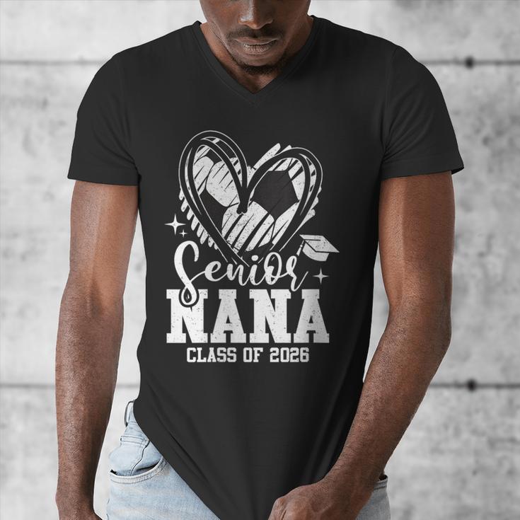 Women's Senior Nana Class Of 2026 Soccer Graduation Heart Men's V-Neck T-Shirt