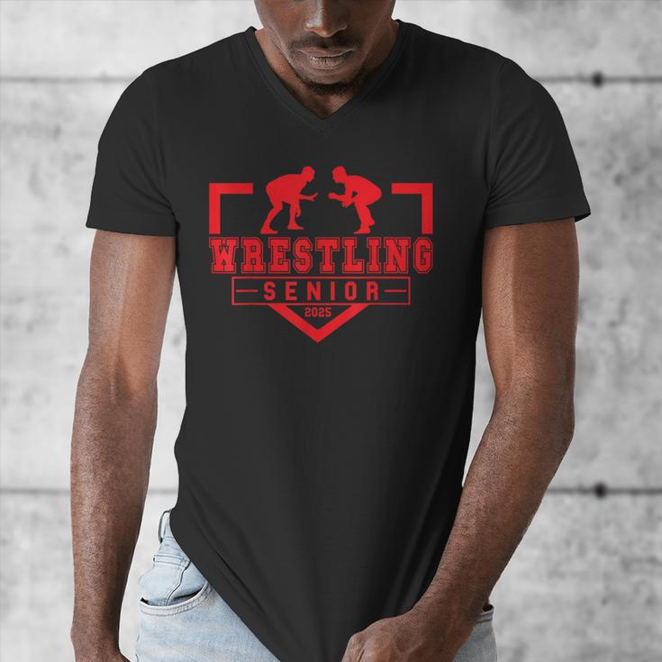 Wrestling Senior Night Wrestling Senior 2025 Graduation 11 Men's V-Neck T-Shirt