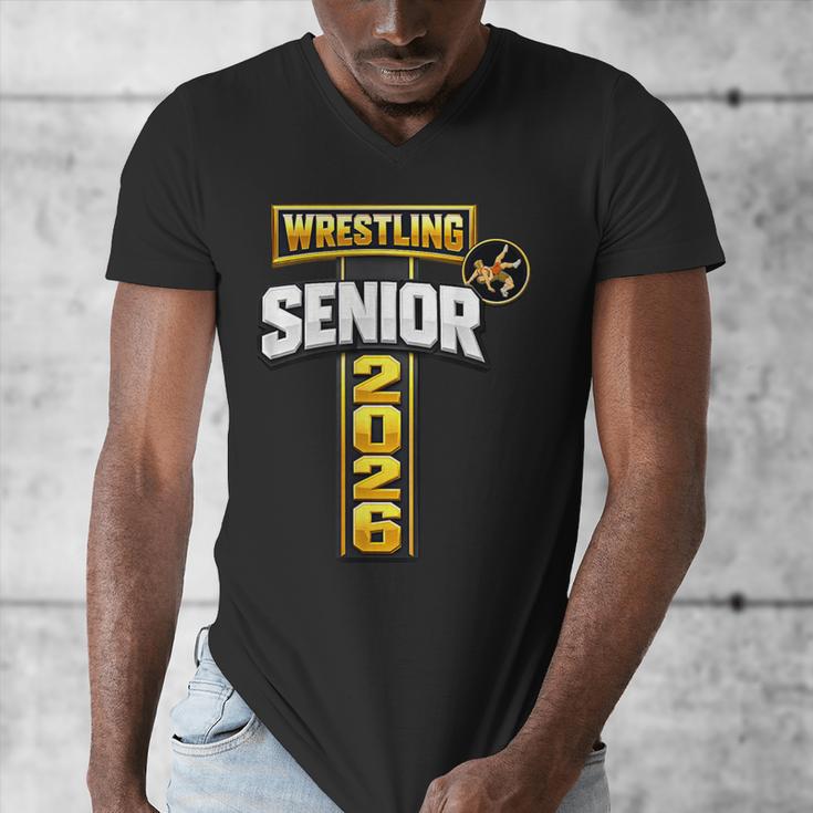 Wrestling Senior Night Senior 2026 Faith Cross Graduation Men's V-Neck T-Shirt