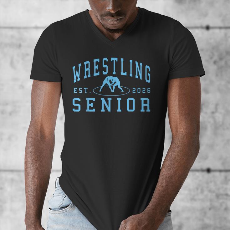 Wrestling Senior Night Wrestling Senior 2026 Graduation 70 Men's V-Neck T-Shirt