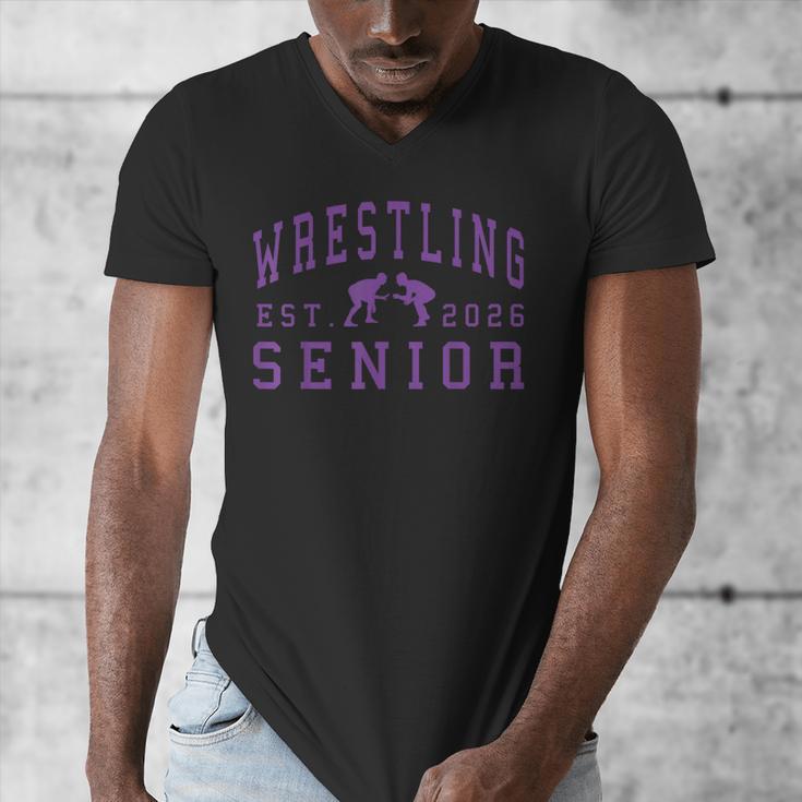 Wrestling Senior Night Wrestling Senior 2026 Graduation 84 Men's V-Neck T-Shirt