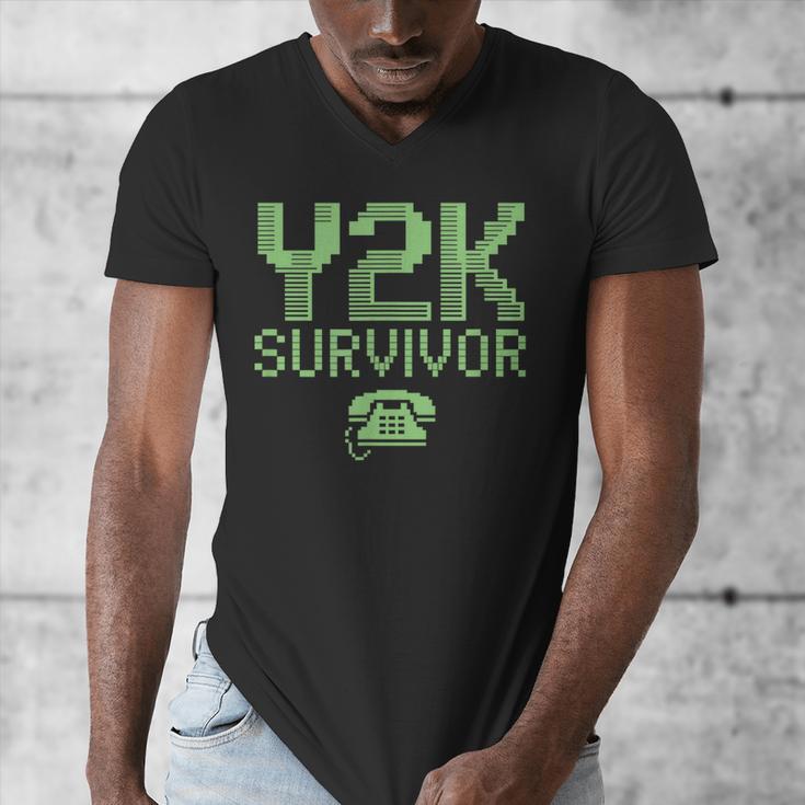 Y2K Survivor 2000s Nostalgia Retro Vintage Nostalgic Men's V-Neck T-Shirt Y2K Survivor 2000s Nostalgia Retro Vintage Nostalgic Men's V-Neck T-Shirt