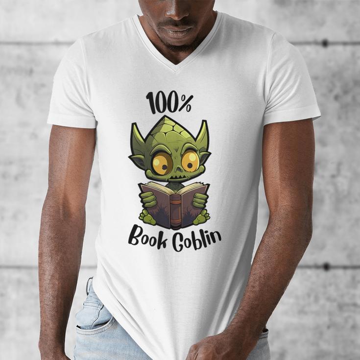 100 Book Goblin Cute Book Reader And Library Lover Men's V-Neck T-Shirt