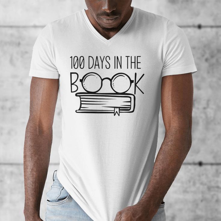 100 Days Of SCHOOKBook Nerd Book Lover Reading Librarian Boo Men's V-Neck T-Shirt