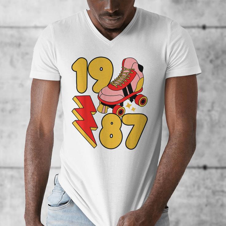 1987 Retro Roller Skate Vintage 80s Nostalgia Collector Men's V-Neck T-Shirt