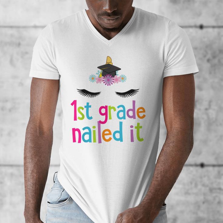 1st Grade Nailed ItShirt Unicorn Graduation Class Of 2018 Men's V-Neck T-Shirt