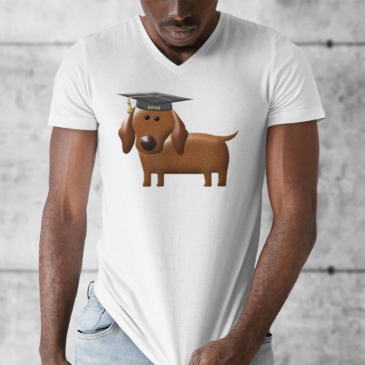 2018 Dog Graduation Shirt Dachshund Graduation For Men Women Kids Men's V-Neck T-Shirt