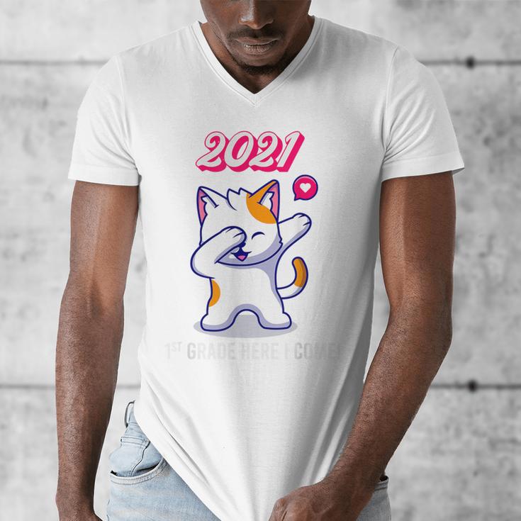 2021 Kindergarden Graduation Celebration Dapping Cat For Men Women Kids Men's V-Neck T-Shirt