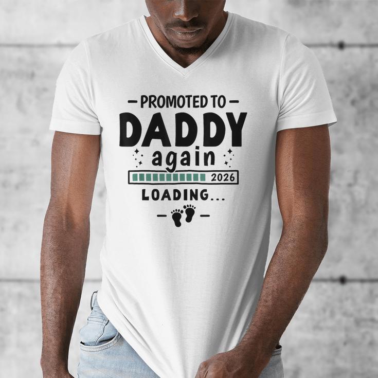 2nd Baby Announcement For Dad Promoted To Daddy Again 2026 Men's V-Neck T-Shirt