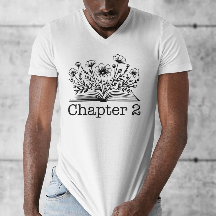 2nd Birthday Girl Chapter 2 Reading Book Lover 2 Year Old Men's V-Neck T-Shirt