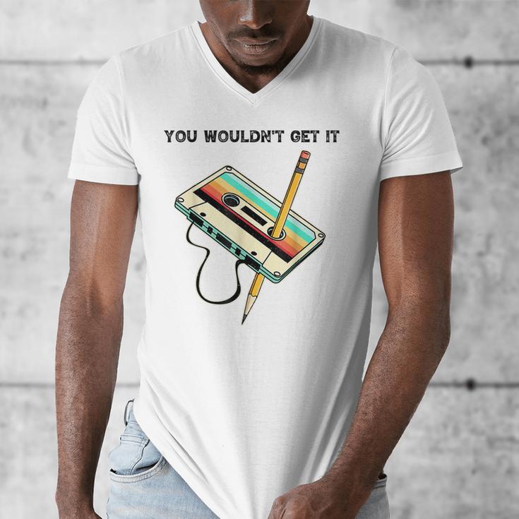 70s 80s 90s Retro Party Costume Nostalgia Cassette Men's V-Neck T-Shirt 70s 80s 90s Retro Party Costume Nostalgia Cassette Men's V-Neck T-Shirt