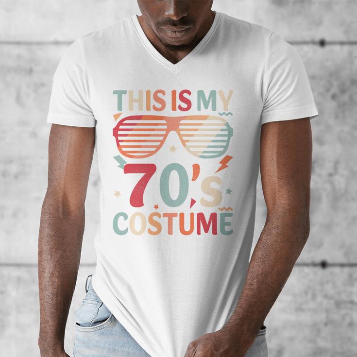 This Is My 70s Costume Vintage Style Nostalgia 1970s Retro Premium Tri-Blend Men's V-Neck T-Shirt