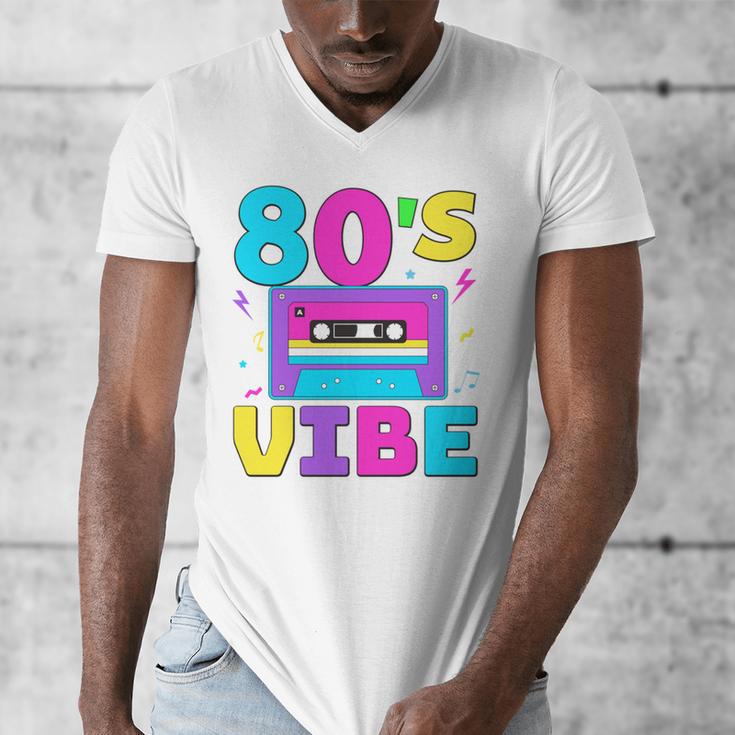 80's Vibe Retro Style Cassette Tape Nostalgia 1980s Party Men's V-Neck T-Shirt 80's Vibe Retro Style Cassette Tape Nostalgia 1980s Party Men's V-Neck T-Shirt