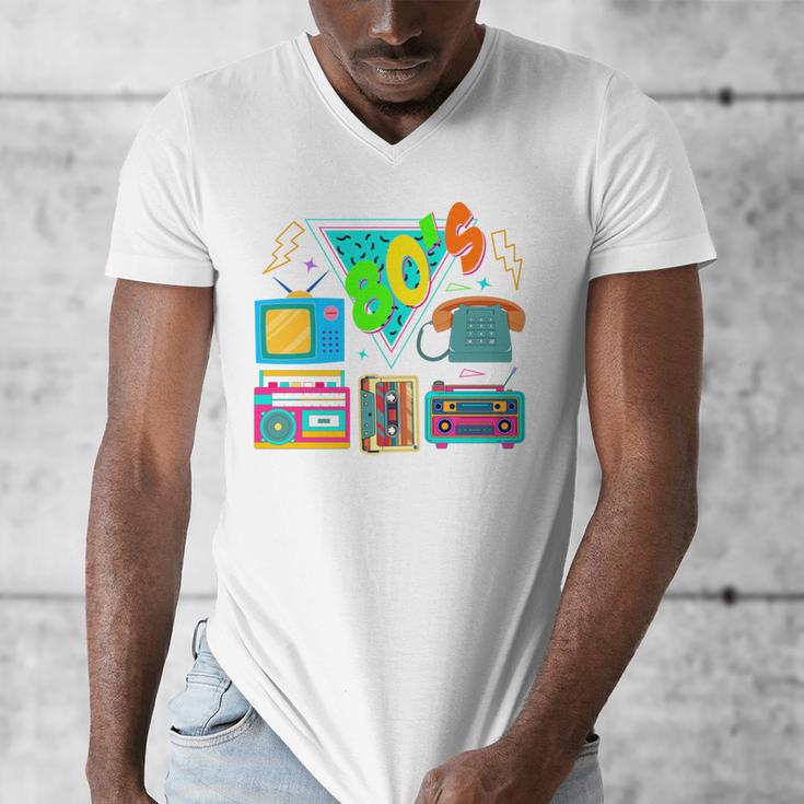 80's Vintage Cassette Tape Nostalgia Mixtape Era 1980s Retro Men's V-Neck T-Shirt