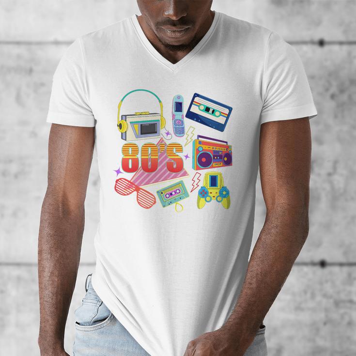 80's Vintage Cassette Tape Nostalgia Mixtape Era 1980s Retro Premium Tri-Blend Men's V-Neck T-Shirt