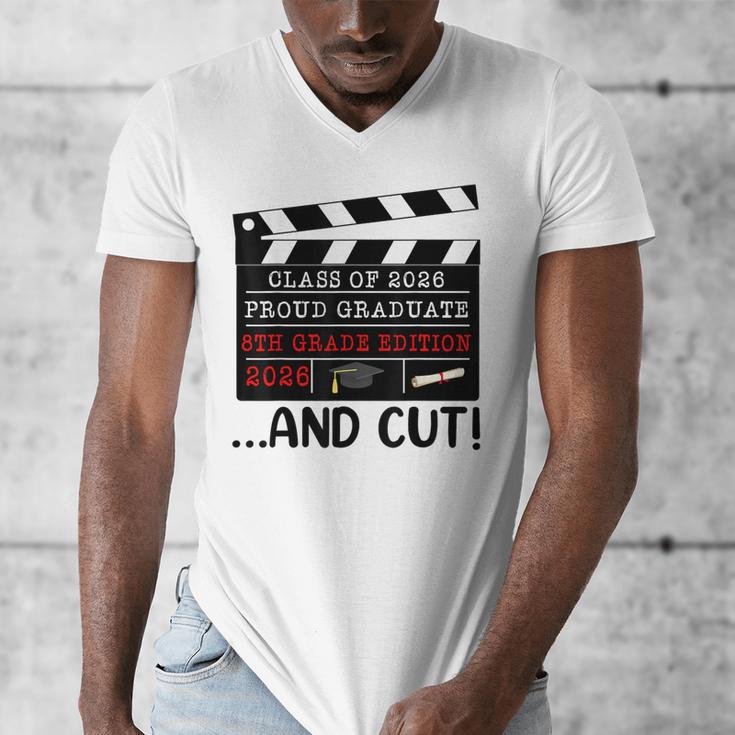 8th Grade Graduation 2026 Graduate Clapperboard Men's V-Neck T-Shirt