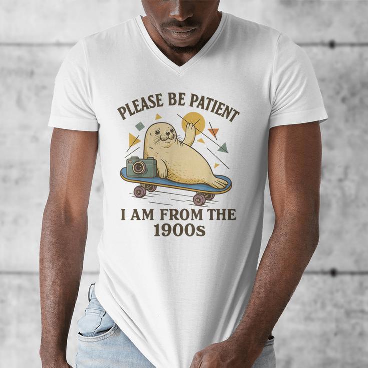 90s Manatee Humor Please Patient I'm From The 1900s Men's V-Neck T-Shirt