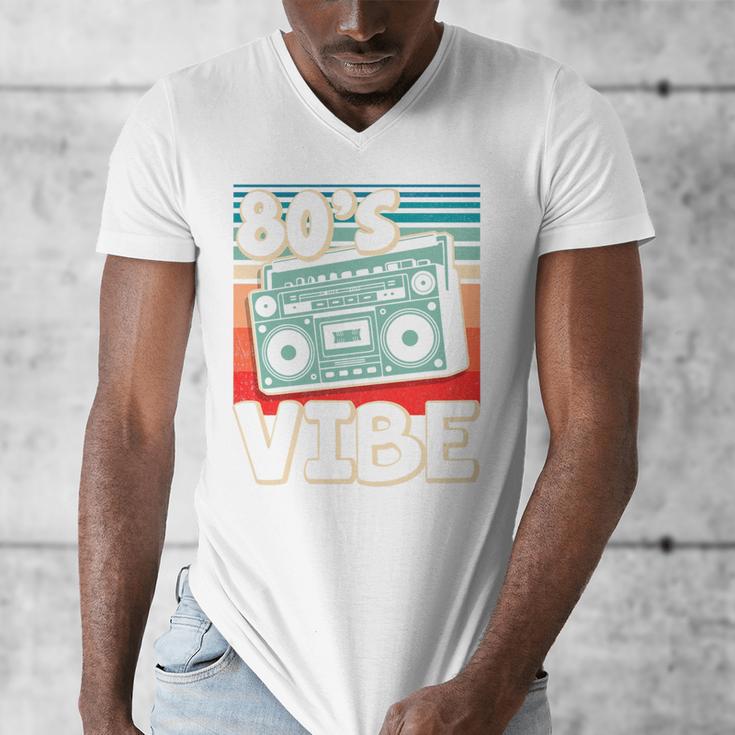 90's Vibe Vintage Style Cassette Tape Nostalgia 1990s Party Premium Tri-Blend Men's V-Neck T-Shirt