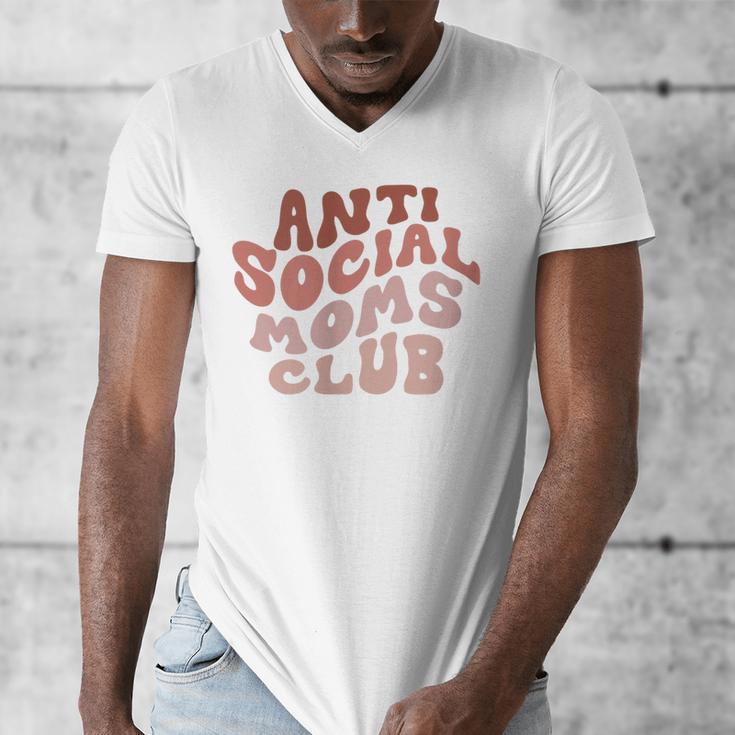 Anti Social Moms Club On Back Retro Introvert Unsociable Men's V-Neck T-Shirt Anti Social Moms Club On Back Retro Introvert Unsociable Men's V-Neck T-Shirt
