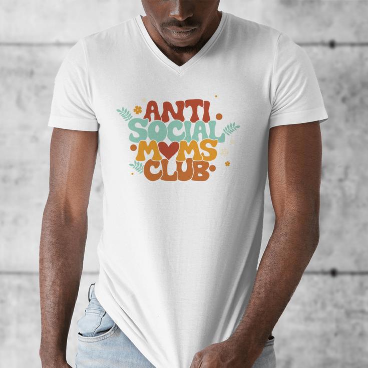 Antisocial Moms Club Introvert Mom Mothers Introverted Retro Men's V-Neck T-Shirt