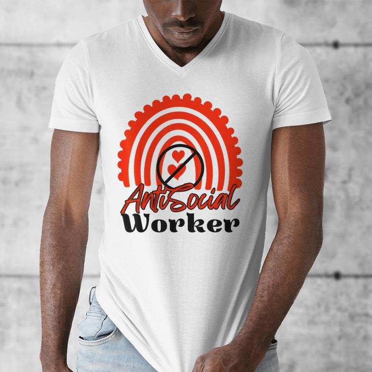 AntiSocial Worker Anti-Social Social Worker Introvert Men's V-Neck T-Shirt
