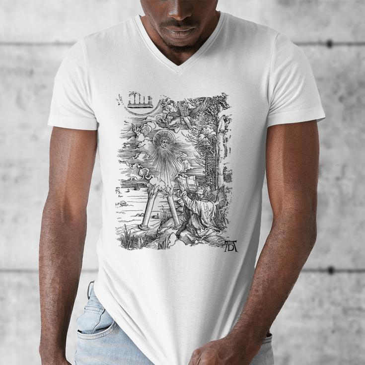 Apocalypse St John Devours The Book 1498 DüRer Angels Men's V-Neck T-Shirt
