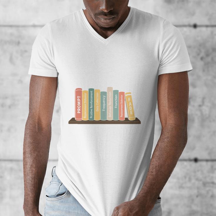 Applied Behavior Analysis Book Wildflower ABA RBT Therapist Men's V-Neck T-Shirt