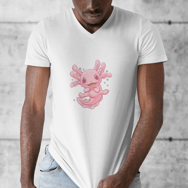 Axolovert Axolotl Humor Salamander Introvert Men's V-Neck T-Shirt