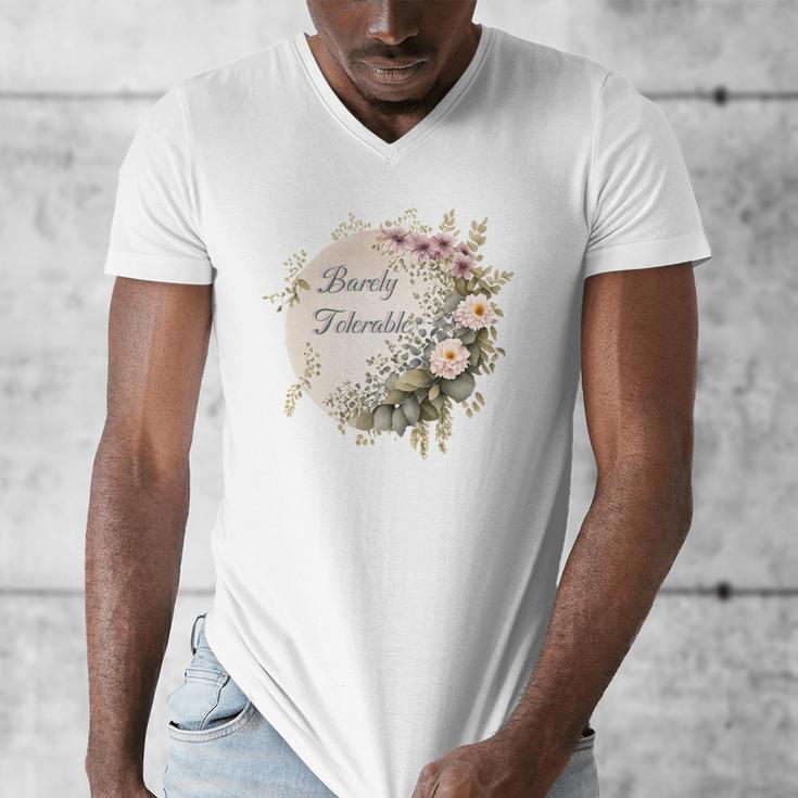 Barely Tolerable Book Lover Bookish Floral Bookworm Men's V-Neck T-Shirt Barely Tolerable Book Lover Bookish Floral Bookworm Men's V-Neck T-Shirt