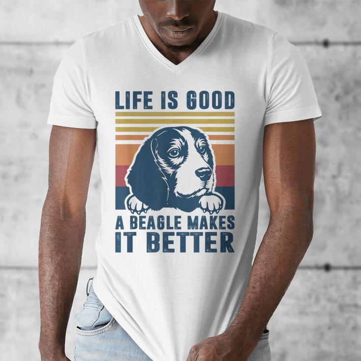 Beagle For Men Women Beagle Dog Mom Dad Beagle Men's V-Neck T-Shirt