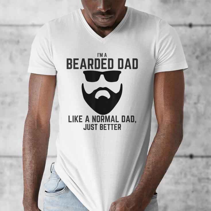 Bearded Dad Beard Humor Superhero Men's V-Neck T-Shirt