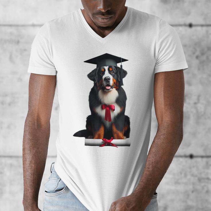 Bernese Mountain Dog Graduation Cap Graduate Training School For Men Women Girls Kids Men's V-Neck T-Shirt