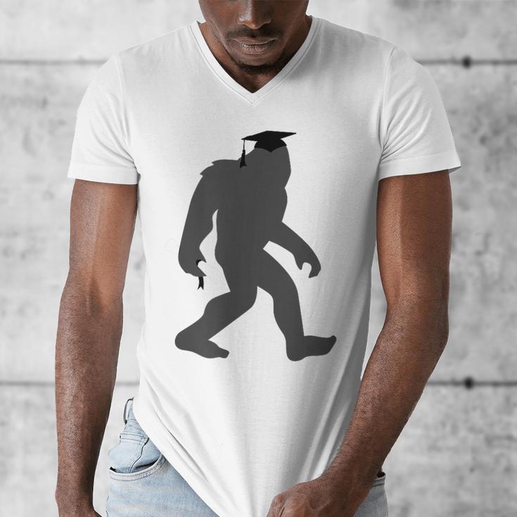 Bigfoot Graduate Shirt Cute Sasquatch Graduation Men's V-Neck T-Shirt