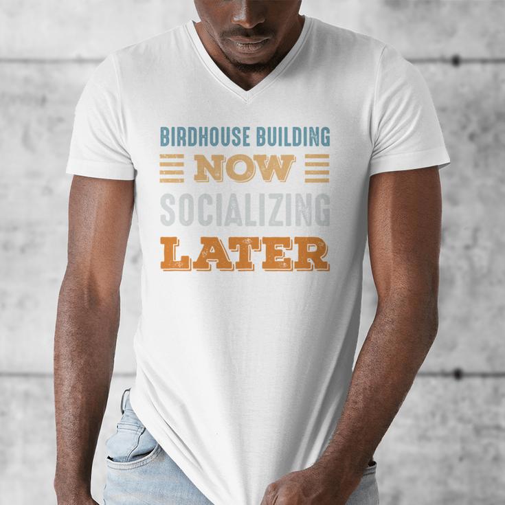 Birdhouse Building Now Minimal Socializing Introvert Men's V-Neck T-Shirt
