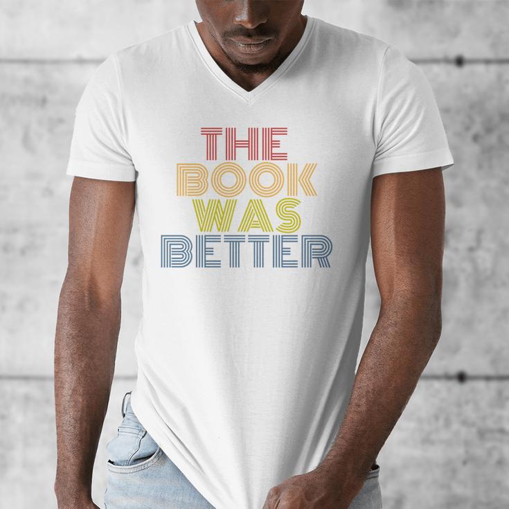 The Book Was Better Retro 70s Vintage Premium Tri-Blend Men's V-Neck T-Shirt The Book Was Better Retro 70s Vintage Premium Tri-Blend Men's V-Neck T-Shirt