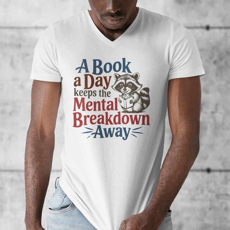 Book Lovers a Book a Day Keeps The Mental Breakdown Away Men's V-Neck T-Shirt