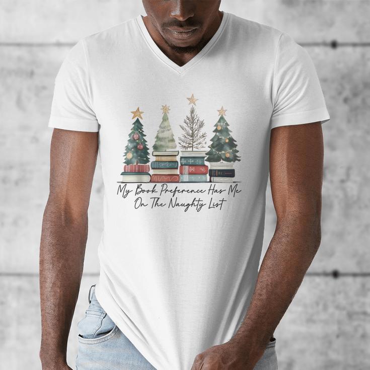 My Book Preference Has Me On The Naughty List Christmas Tree Men's V-Neck T-Shirt