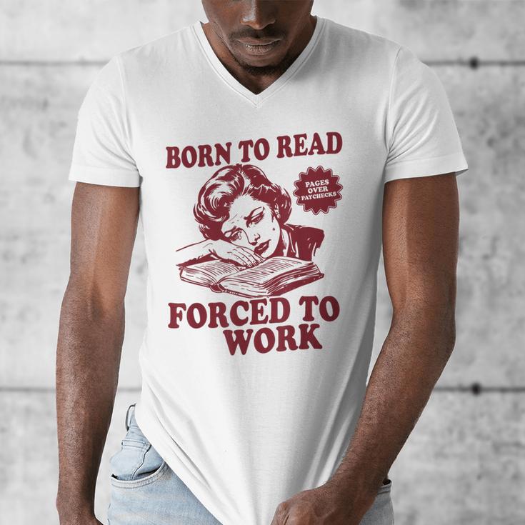 Book Readers Forced To Work Sadness Men's V-Neck T-Shirt Book Readers Forced To Work Sadness Men's V-Neck T-Shirt