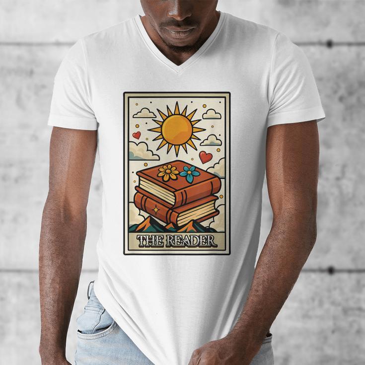 Book Reading Tarot Card The Reader Men's V-Neck T-Shirt Book Reading Tarot Card The Reader Men's V-Neck T-Shirt