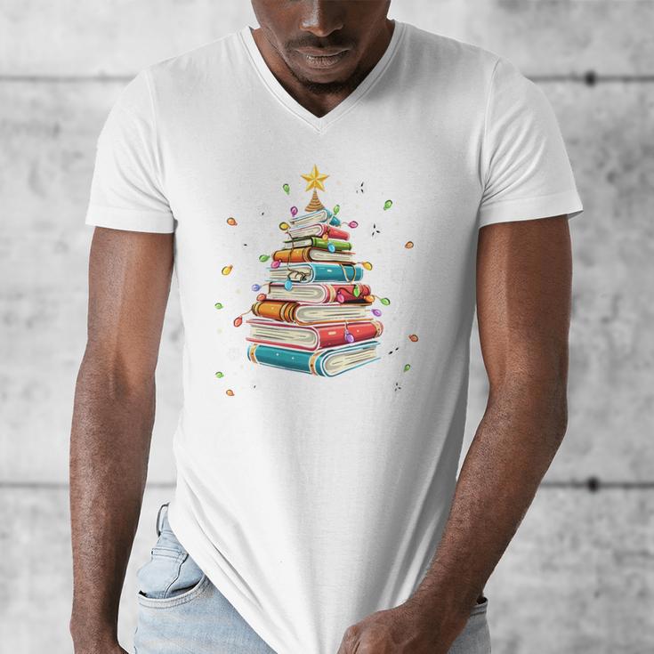 All Booked For Christmas Book Christmas Book Lover Librarian Men's V-Neck T-Shirt