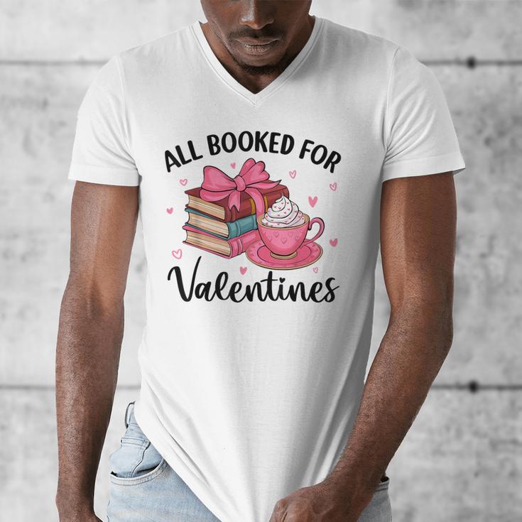 All Booked For Valentine Teacher Valentines Day Book Lover Men's V-Neck T-Shirt