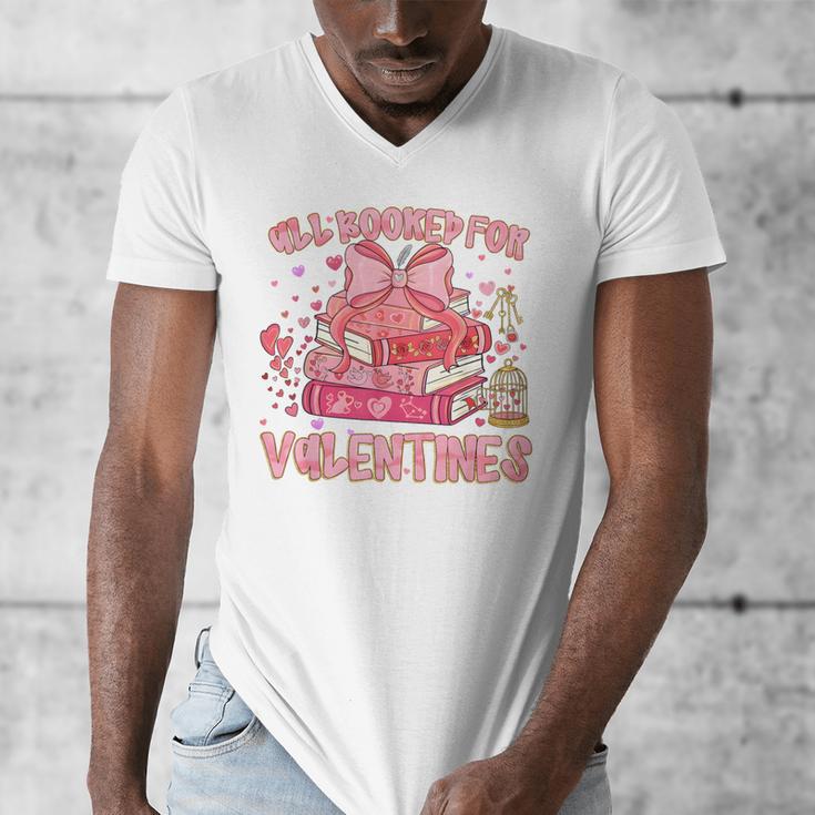 All Booked For Valentines Book Lovers Teacher Kid Valentines Men's V-Neck T-Shirt