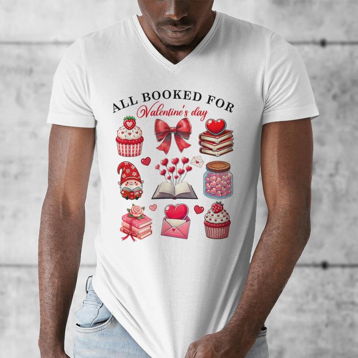 All Booked For Valentine's Day Book Lover Bookworm Bookish Men's V-Neck T-Shirt