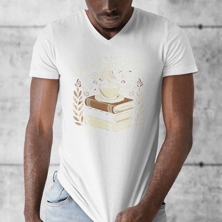 Books Coffee And Quiet Places Literature Men's V-Neck T-Shirt