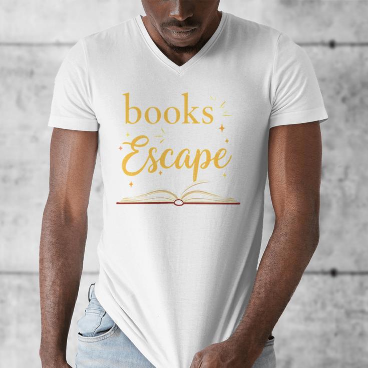 Books Are My Escape Simple Reading Quote Men's V-Neck T-Shirt